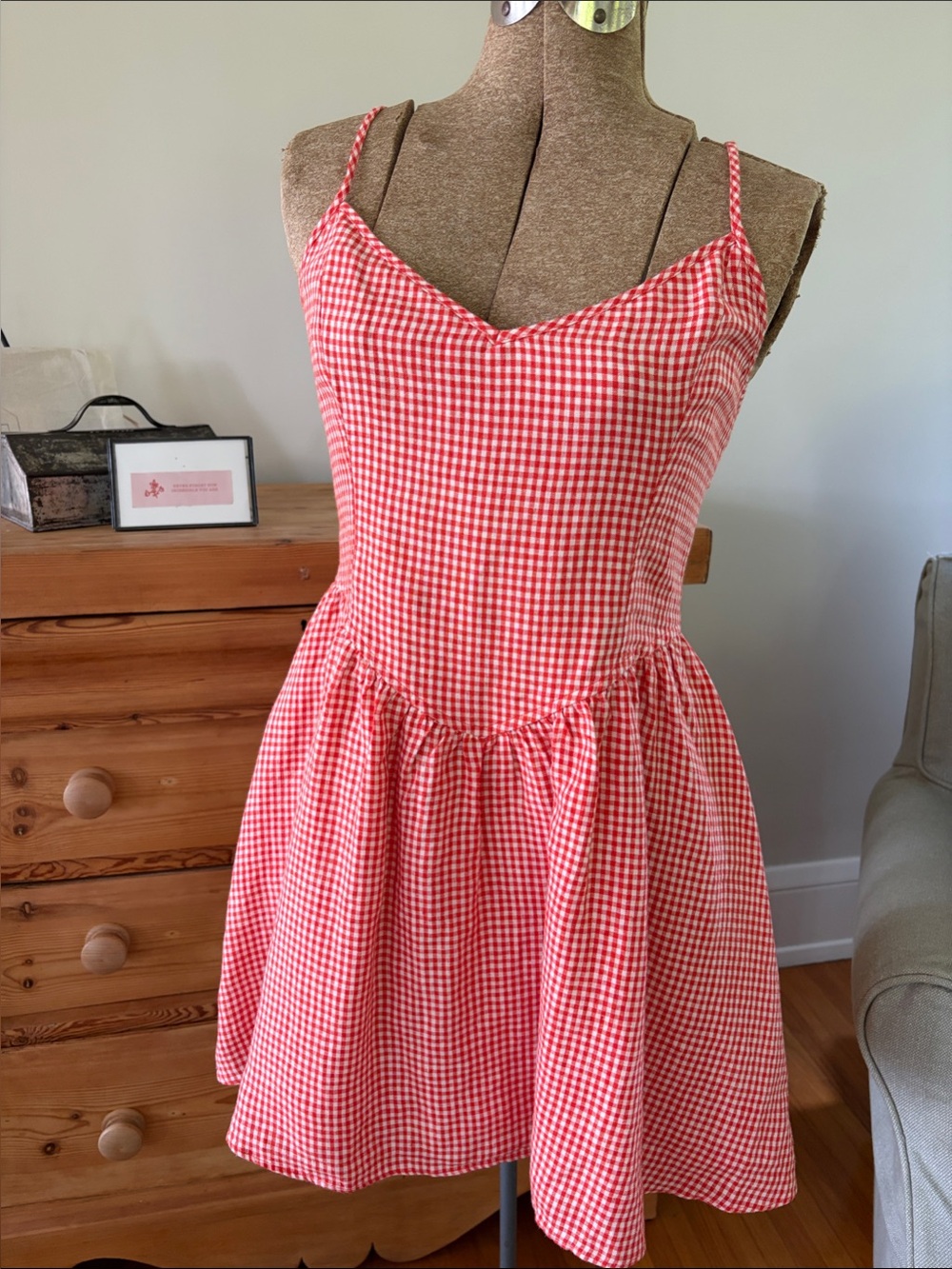 Wilfred Poppy and White Gingham Sundress